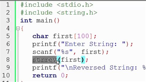 strrev in c++|Iba pa.